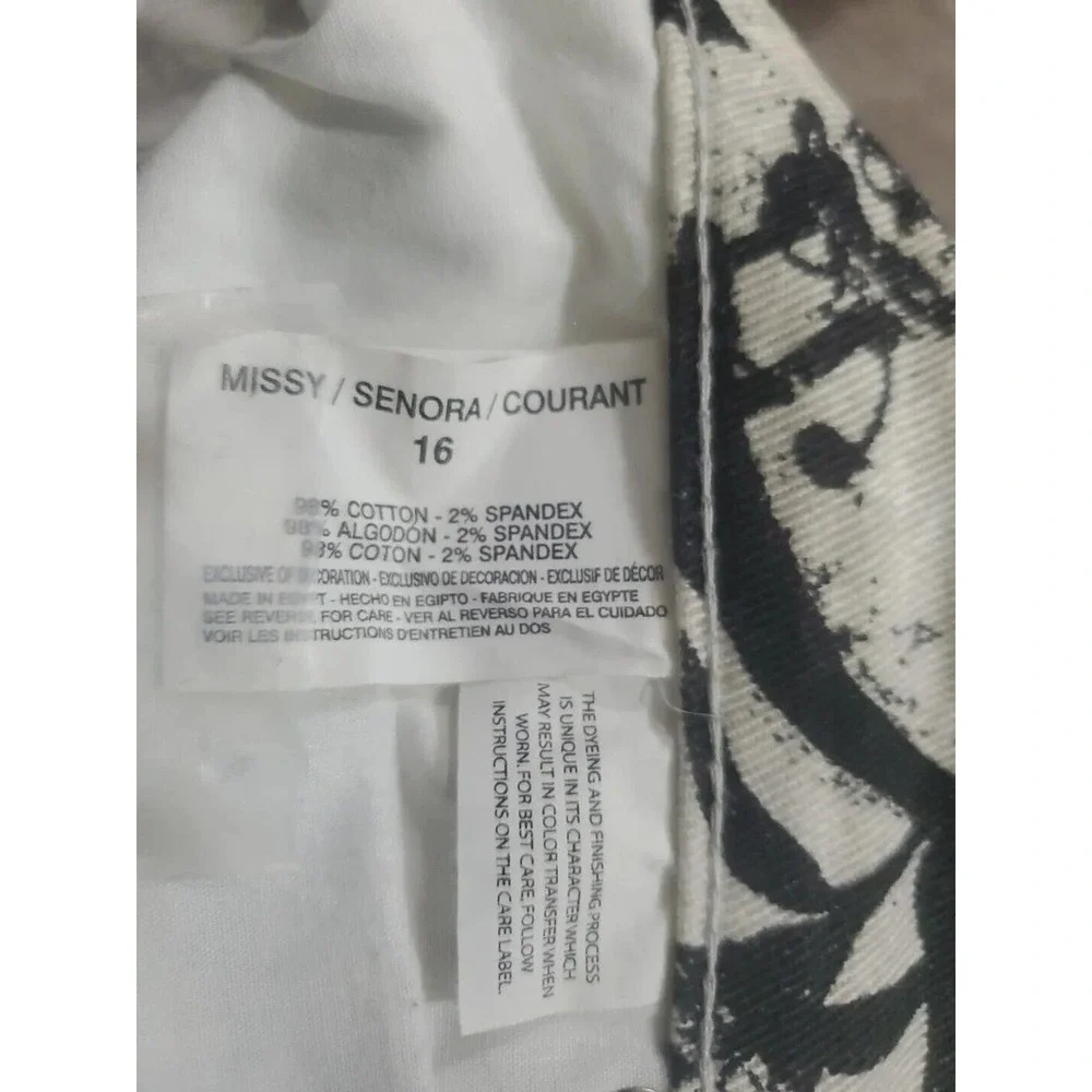 Gloria Vanderbilt Amamda Size 18 Cotton Blend Stretch Foliage Print Capri Pants - Picture 10 of 12